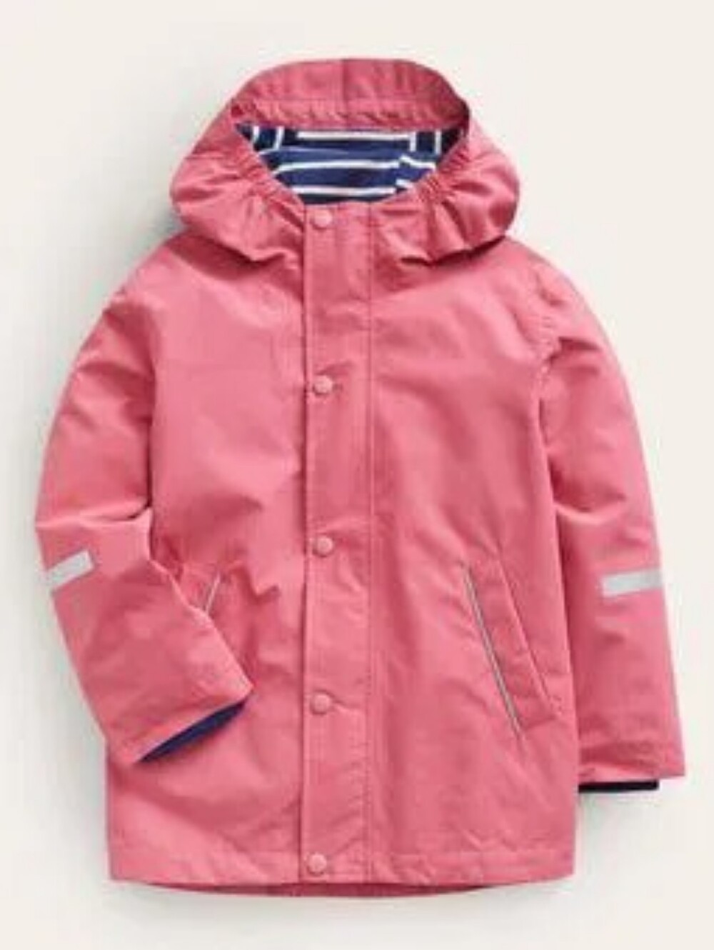 Mini Boden Pink Hooded Fisherman's Raincoat with Reflective Trim 9-10yrs